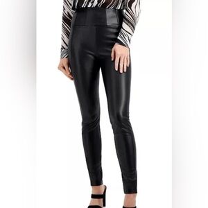 GUESS Mirin Corset Faux-Leather Leggings Black Size Large NWT